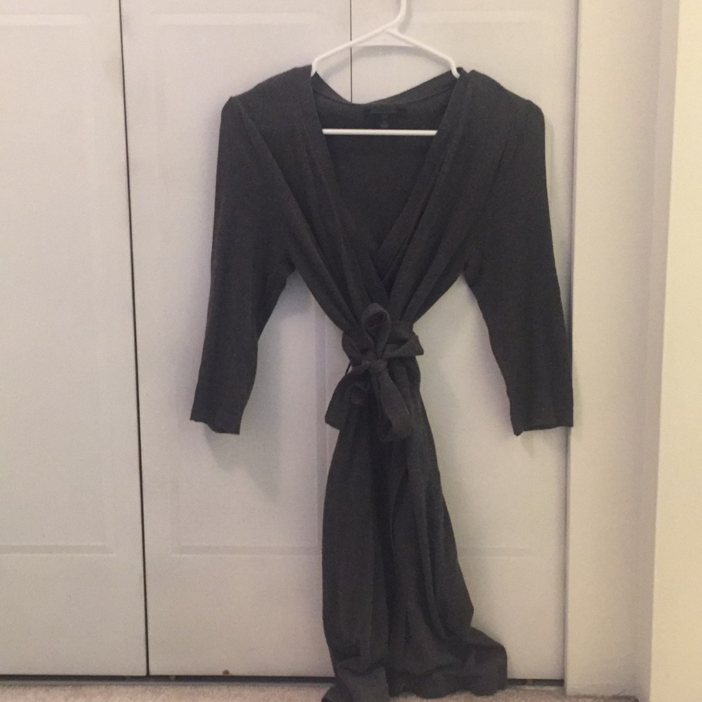 Banana Republic, gray, wrap dress